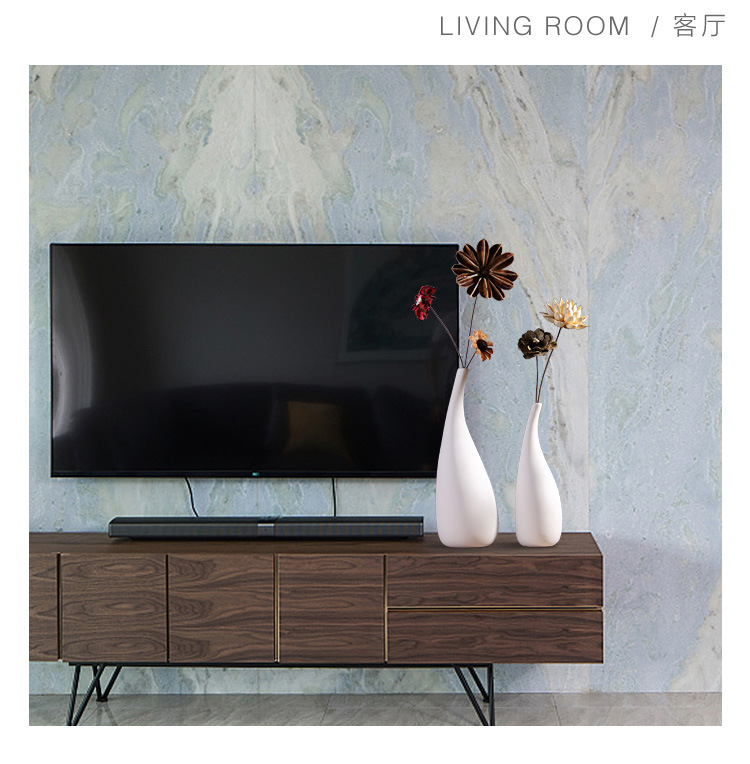 北欧风简约陶瓷花瓶摆件白色素烧干花花插家居装饰摆设厂家批发详情7