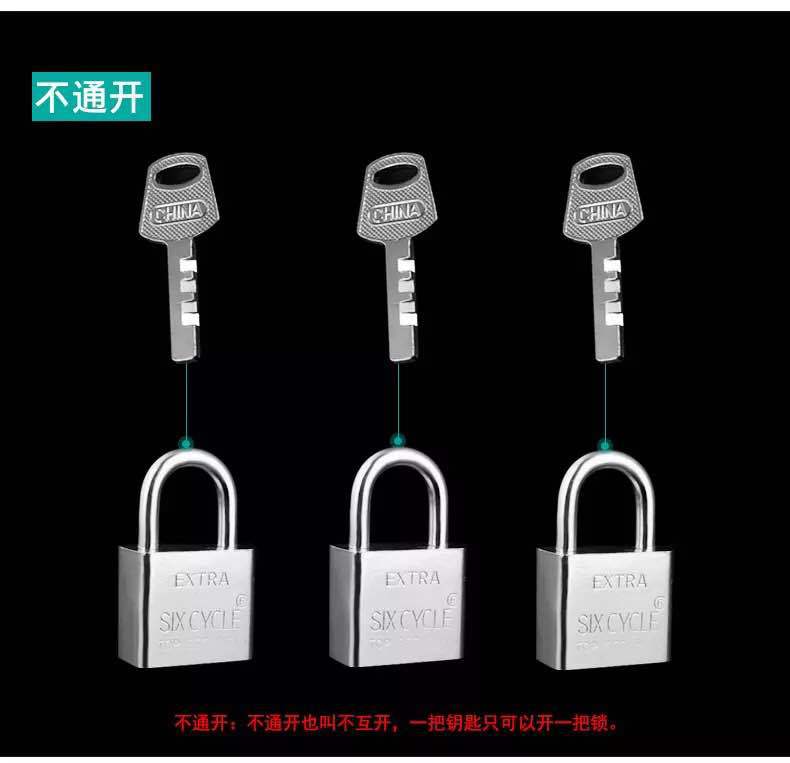 Factory direct sales of 30mm square long and short beam small padlock, imitation stainless steel blade lock, single opening and hanging lock pic 3