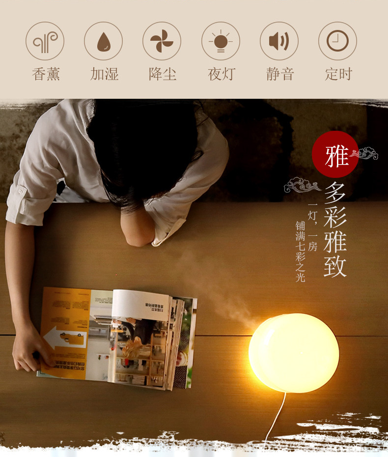 500ml Muji aroma diffuser, ultrasonic household silent air purification humidifier, cross-border aroma burner manufacturer pic 11