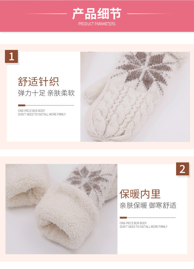 New style of warm, fleece and thickened mitten gloves for women, cute and sweet woolen finger-wrapped gloves for students, wholesale from the manufacturer pic 2