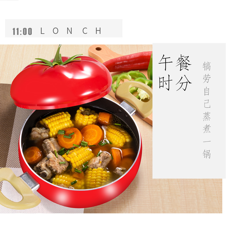 Wholesale of soup POTS, non-stick POTS, tomato POTS, double-ear soup POTS, double-bottom household aluminum POTS, non-stick POTS, soup POTS and cooking POTS pic 5