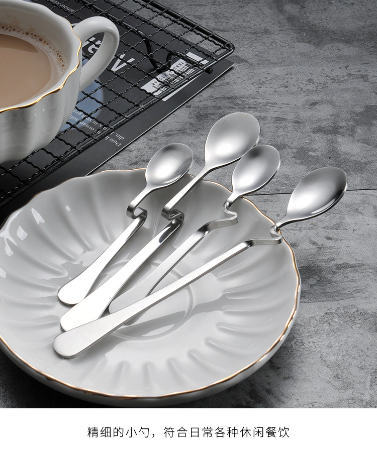 Chenghuijie Factory direct sales coffee spoons, stainless steel hanging cup spoons, creative twisted spoons, mixing spoons, seasoning spoons and spoons pic 9