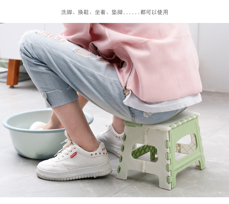 加厚塑料凳子 露营折叠凳 便携式提手凳子 小凳子手提凳150kg详情13