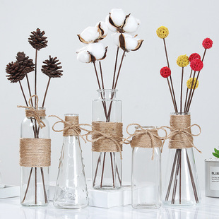 Creative European-style glass vases, transparent hydroponic bottles, flower arrangement vases, living room ornaments, fresh and colorful origami vases pic 18