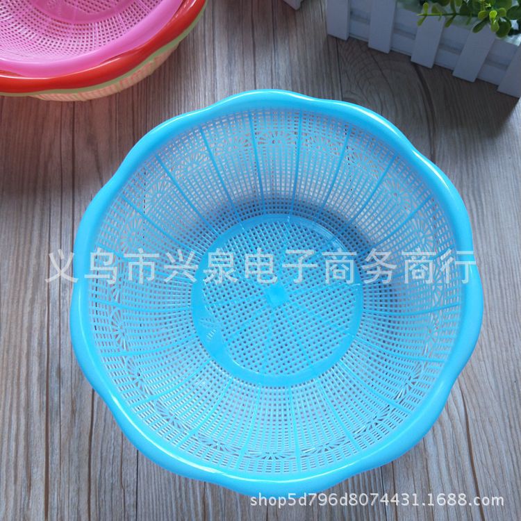 【 Zone 2-2 】 Small flower edge rice basket 400 yuan per piece, one or two yuan rice basket, vegetable washing basket, leaky basket, rice washing basket, lace, leaky basket, one or two yuan small commodities pic 4