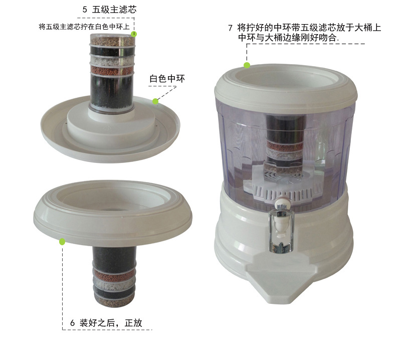 Cross-border export household water purifiers, multi-layer activated carbon filters, ceramic mineral spring kettles, large-capacity water purifiers pic 7