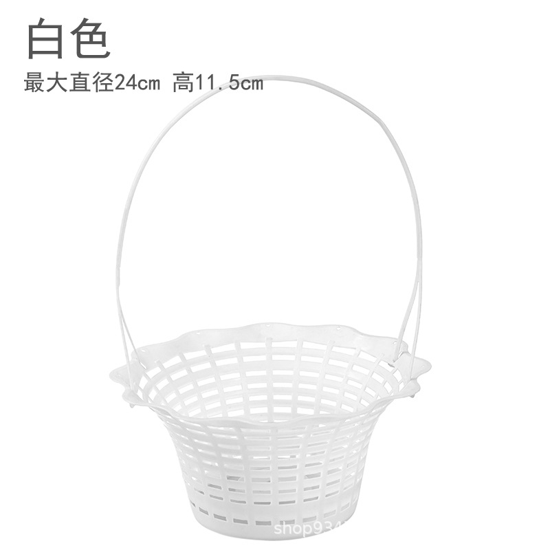 Qingming artificial flower plastic hand-held flower baskets, flower POTS, garden decoration, rattan woven flower vases, sacrificial garden plastic flower baskets, flower POTS, handicrafts, gifts, plastic handicrafts pic 12