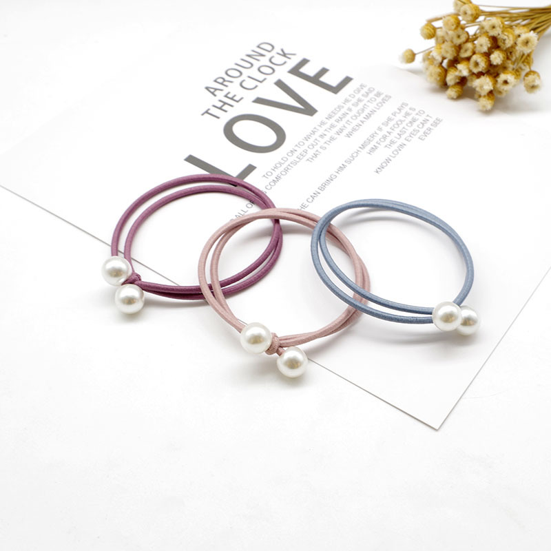 Simple pearl hair bands, elastic hair ties, and girlish hair accessories - wholesale of one-yuan small items pic 2