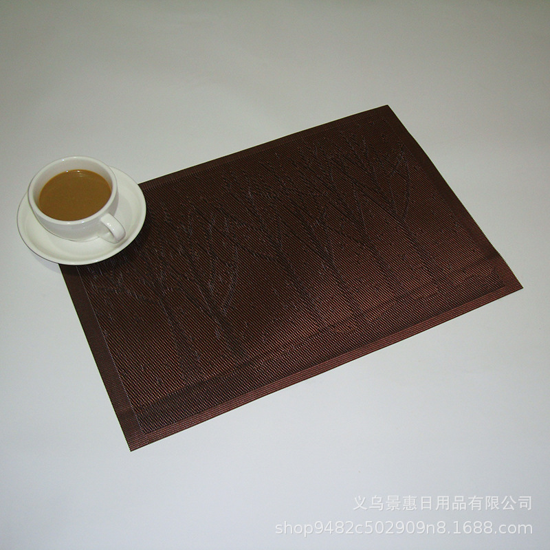 方形特斯林餐垫小树提花PVC餐垫酒店加厚隔热防滑餐垫厂家直销详情4