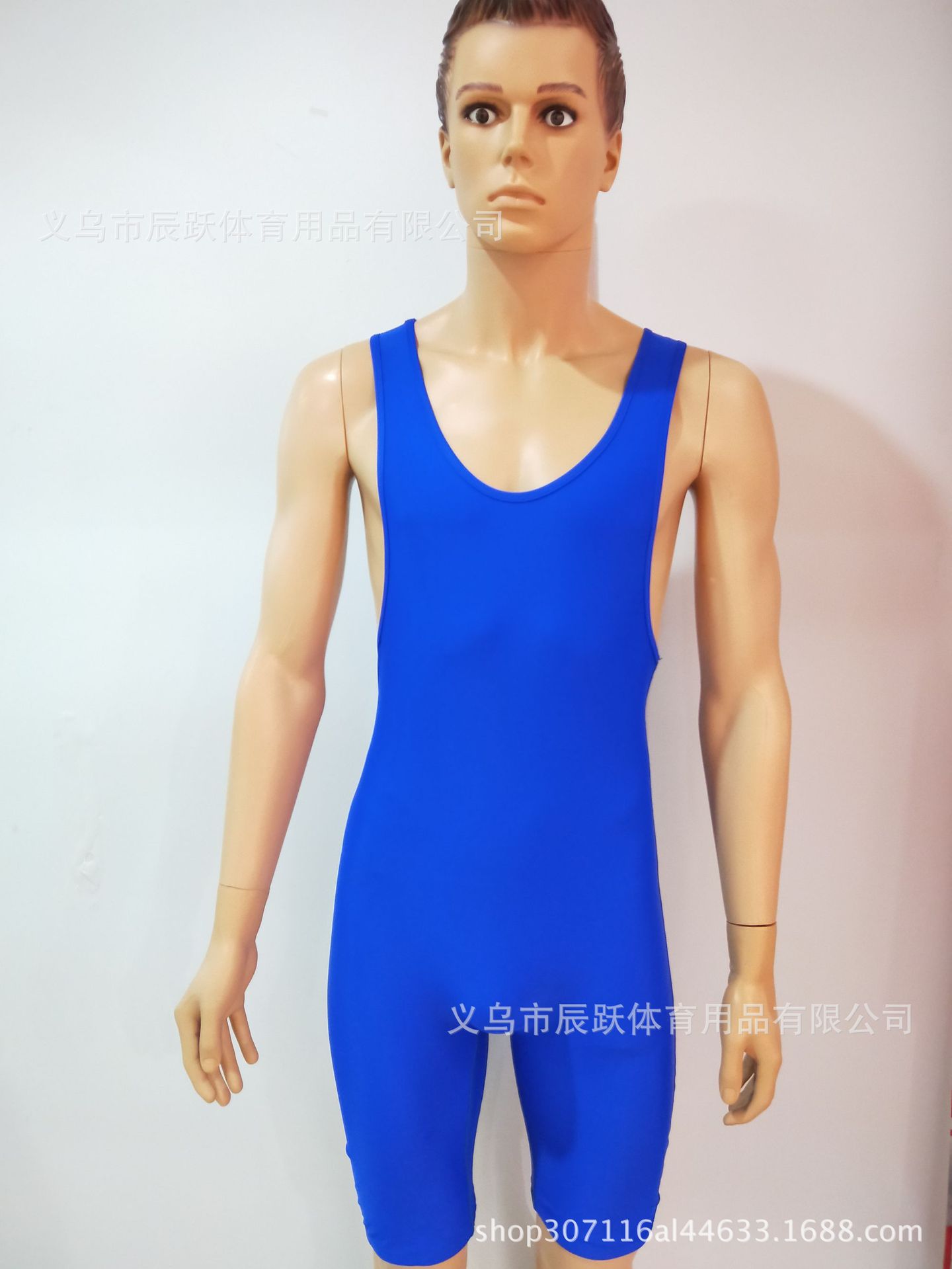 厂家直销热转印印花国际自由式摔跤服连体摔跤服国际可定款式LOGO详情1