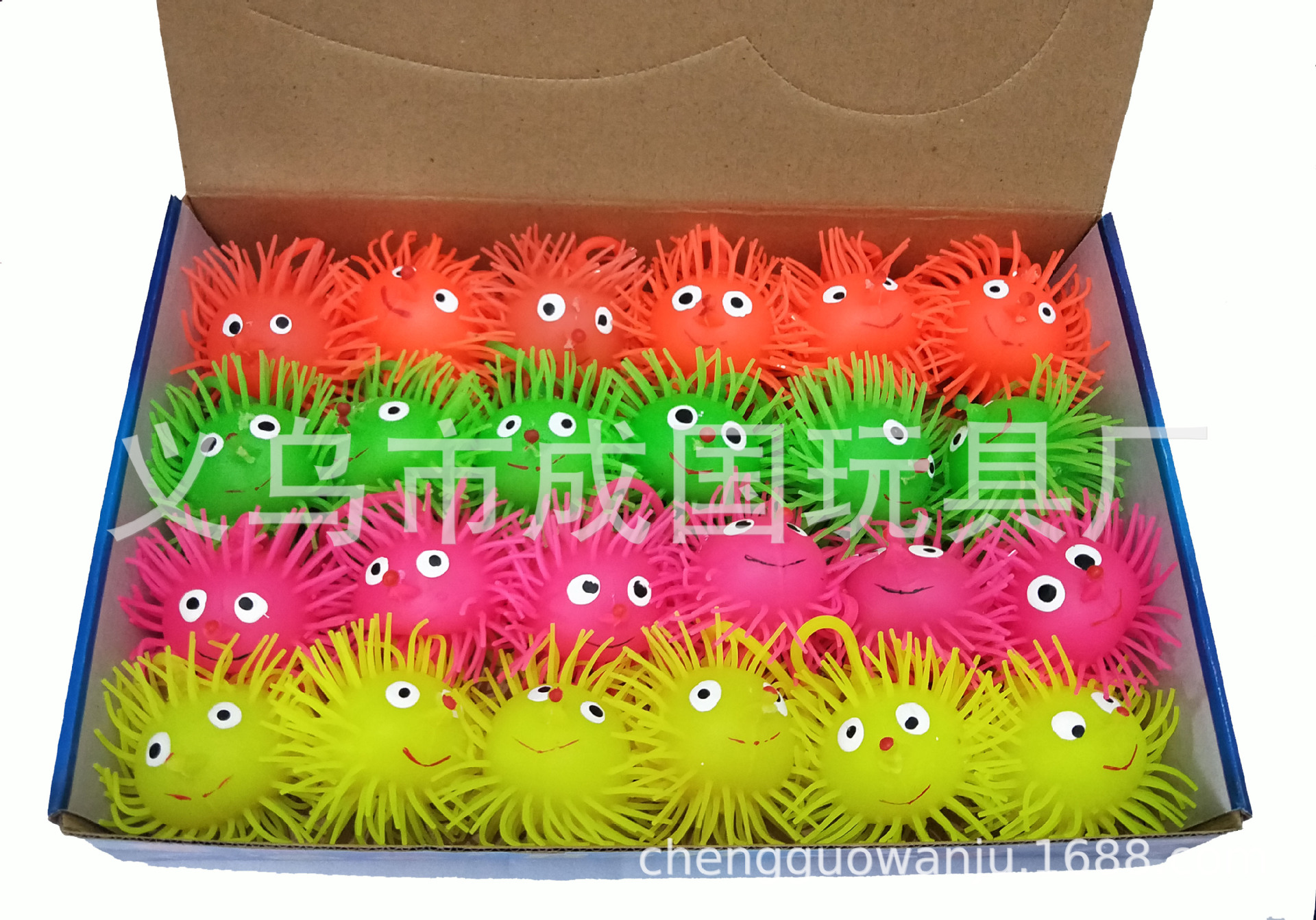 厂家供应3号笑脸闪光毛毛球tpr环保材质地摊广场地推小学幼儿园详情9