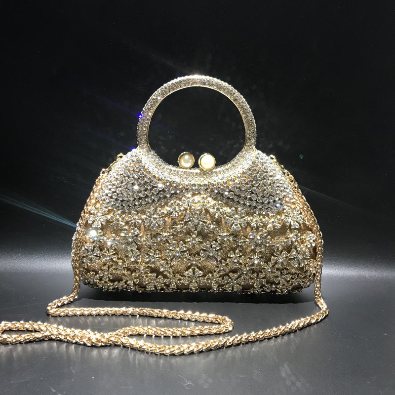 BL086 AliExpress Water Diamond Bag, Perforated Metal diamond-encrusted Dinner Bag, Full Diamond handbag for Foreign Trade Ladies, Banquet Bag pic 47