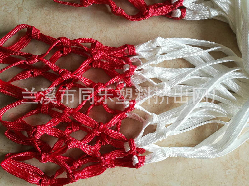 厂家供应丙纶篮圈网兜 篮球足球网袋 便携红白双色网兜详情5