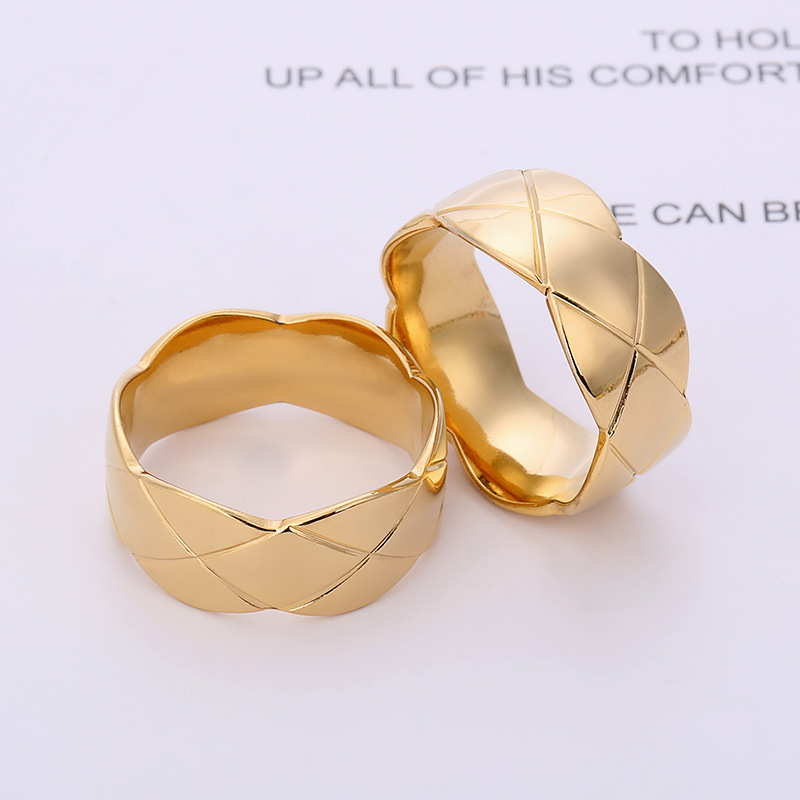 欧美爆款异形饰品切割波浪边批花菱形不锈钢钛钢精美戒指厂家直供详情4