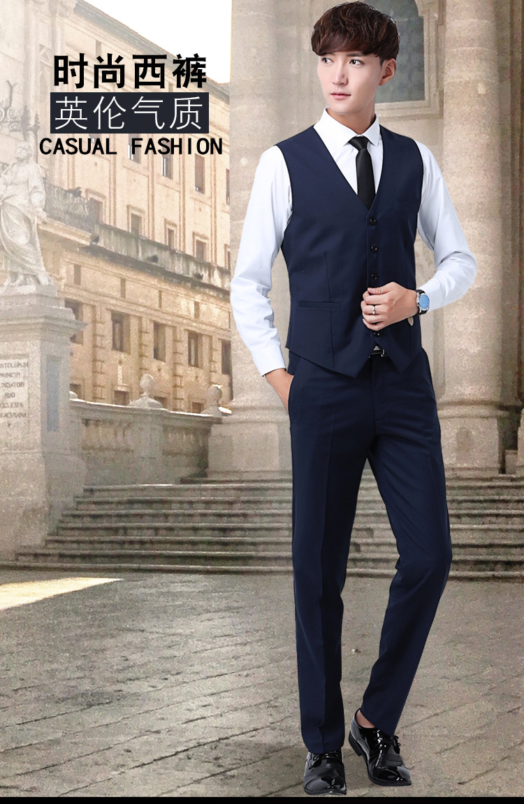 Pantalones para hombres de trabajo slim fit pantalones de traje negro pantalones de negocios casuales pantalones de traje de hombre pantalones formales pic 1