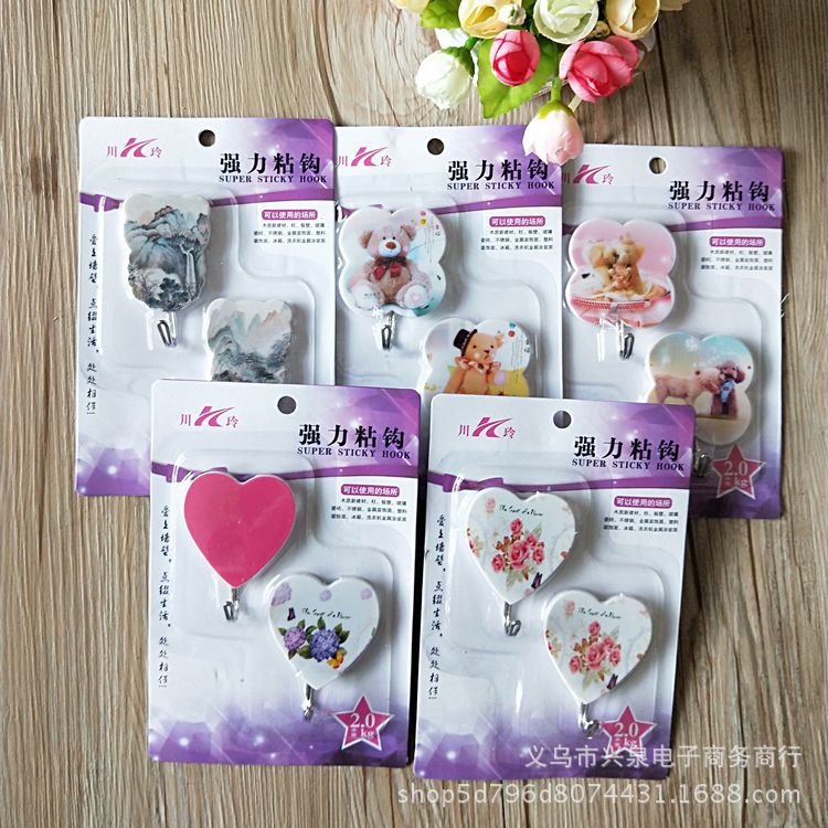 【 Zone 1-3 】 Chuanling Cartoon Adhesive Hooks 200 yuan per box, 2 sets of adhesive hooks, Hook Adhesive hooks, no drilling Adhesive hooks, kitchen and bathroom Cartoon Adhesive hooks, 1 yuan product wholesale pic 3