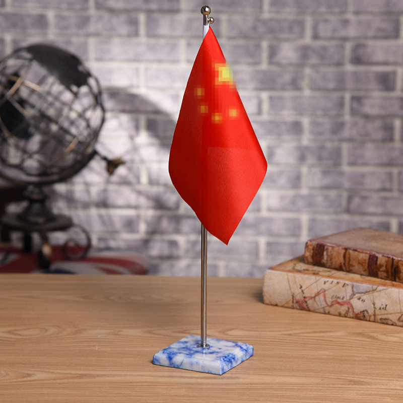 桌旗旗杆摆件批发伸缩旗杆仿大理石底座金属底座单杆旗帜小红旗详情5