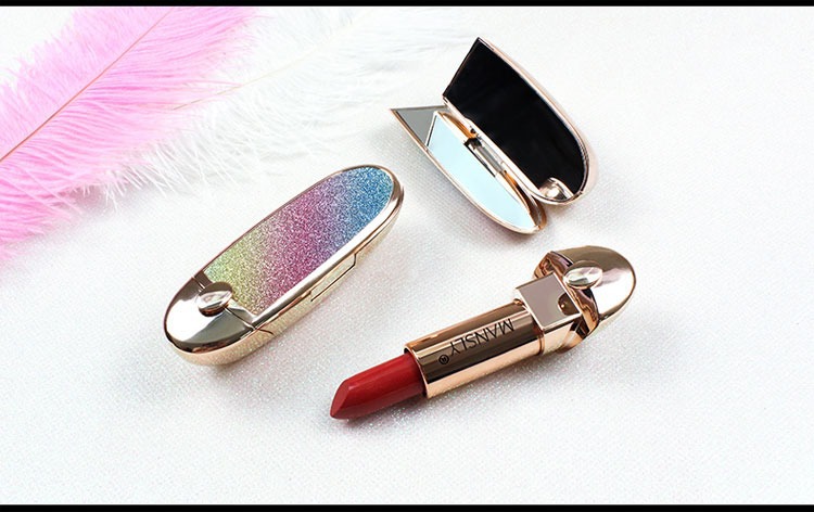 【 Wholesale Customization 】 Manshili Double-sided Mirror Forbidden City Lipstick, Instagram Super popular Internet celebrity Bull Blood Color Little Pepper Student pic 15