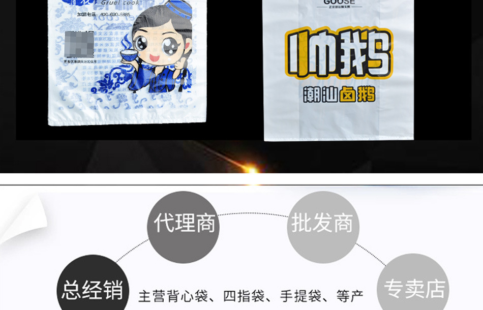 定制手提塑料袋超市零食食品水果外卖打包环保包装袋子定做购物袋详情2