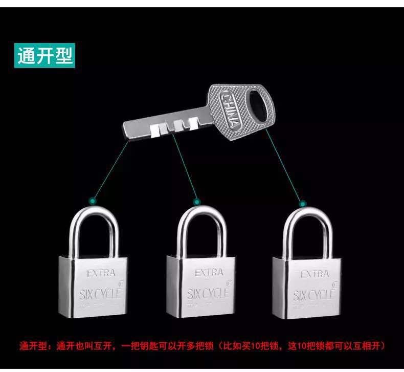 Factory direct sales of 30mm square long and short beam small padlock, imitation stainless steel blade lock, single opening and hanging lock pic 2