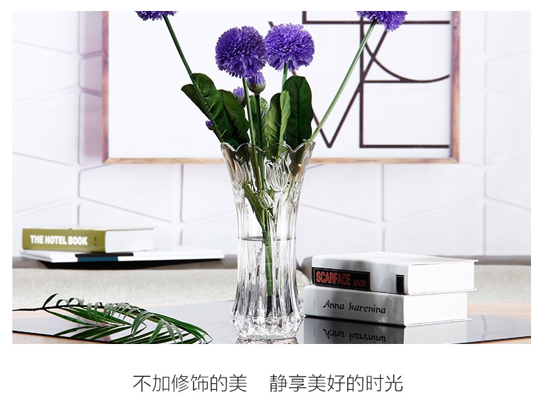 高级感玻璃透明欧式花瓶简约机压花瓶批发客厅摆件现货花瓶玻璃详情7