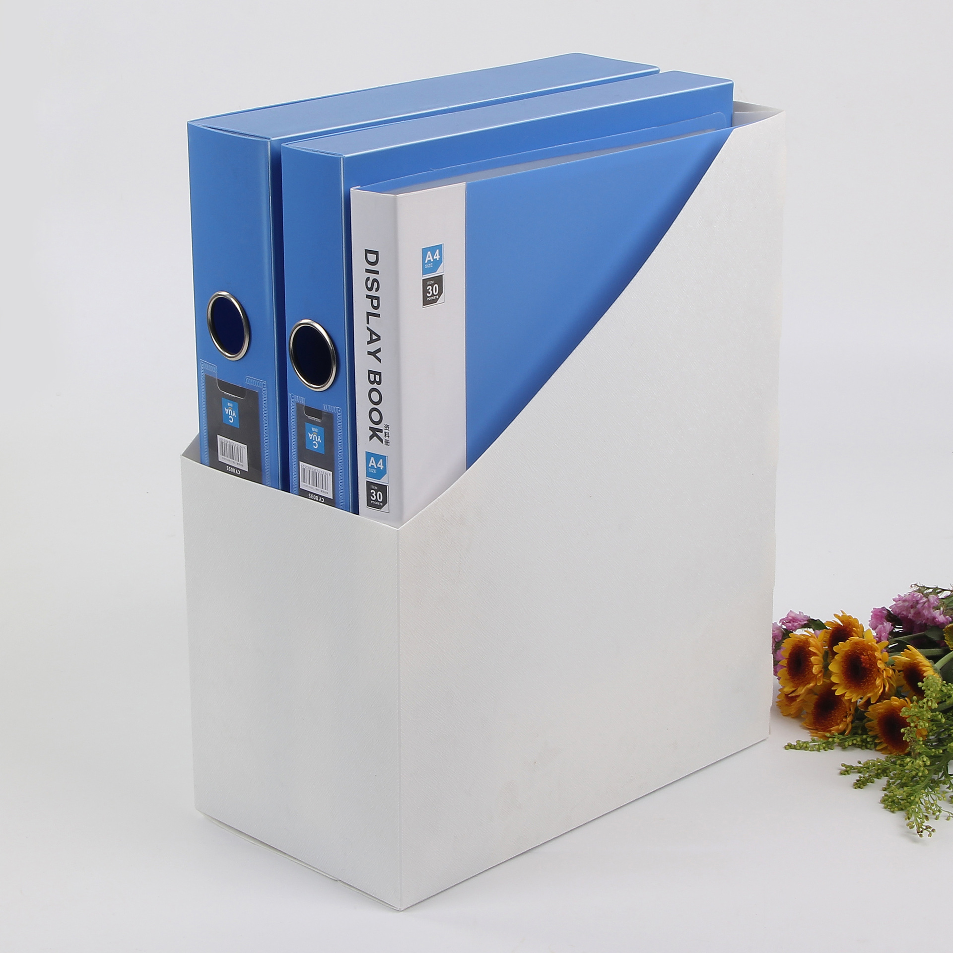 File storage box, plastic imitation leather desktop file holder, stationery and book storage box, storage box made of PP material pic 27