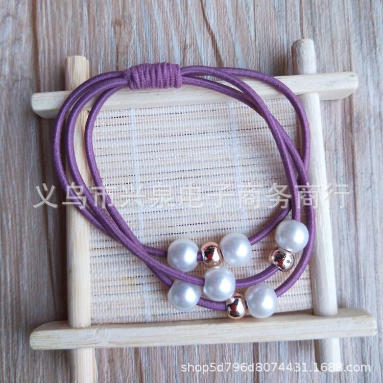 【 No. 44 】 Wholesale of 3-strand small pearl Korean-style hair accessories, 9-strand Korean-style hair bands, 3-strand hair ties, pearl hair accessories, Yiwu hair accessory and hair band supply pic 7