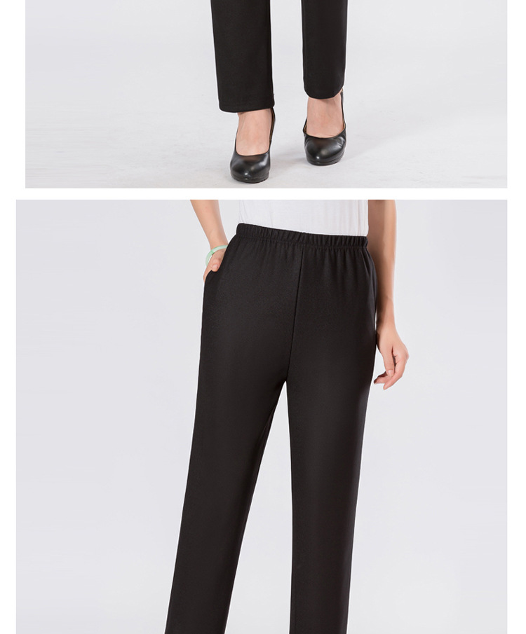 中老年女裤妈妈装宽松直筒休闲裤松紧高腰大码秋季厚款老年人裤子详情9