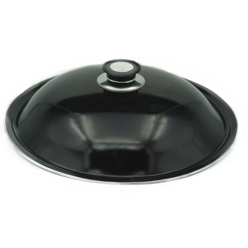 We supply 32-42CM enamel high lid wok and soup pot LIDS for wholesale. Samples are available for wholesale of pot LIDS pic 12