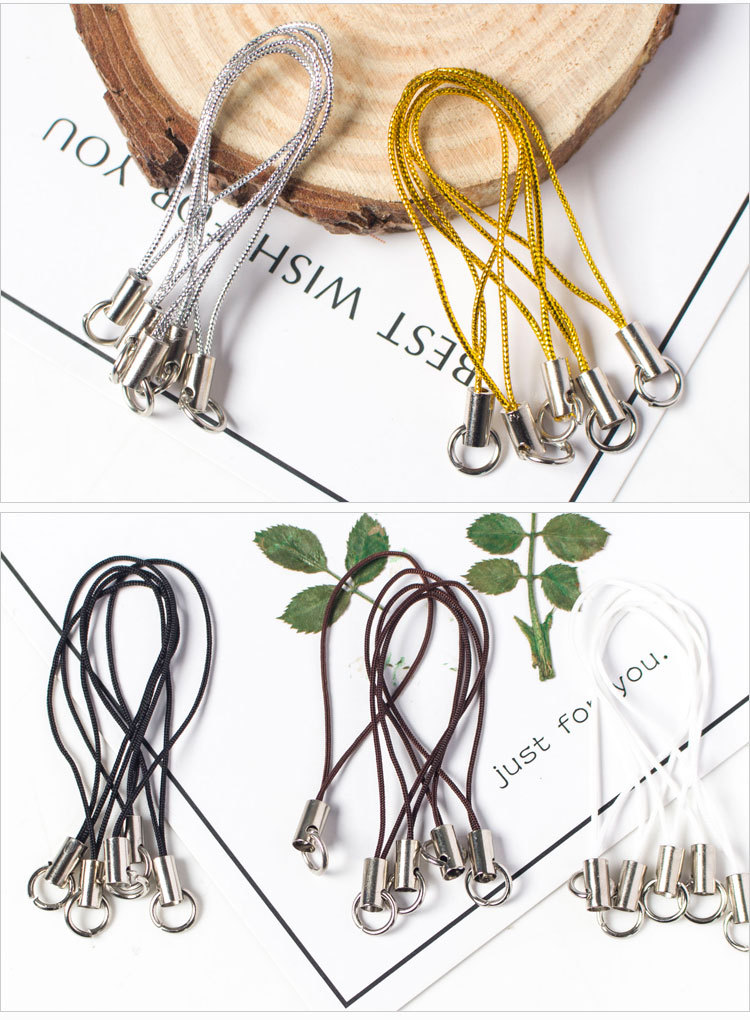 Handmade diy jewelry accessories, single-loop mobile phone woven small lanyard, colorful doll lanyard, toy lanyard pic 5