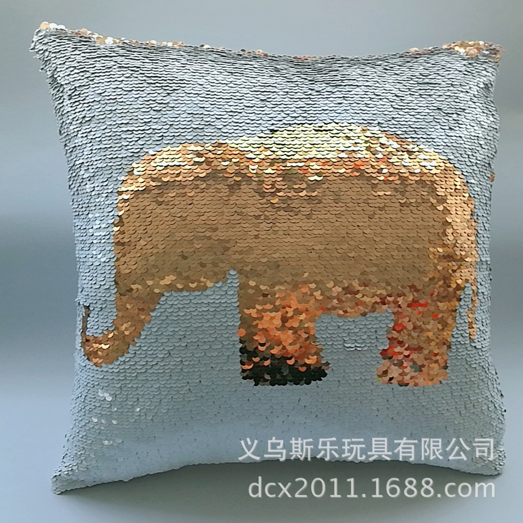 Customized double-sided color positioning embroidered sequin unicorn throw pillows sofa cushions flip print decorative items pic 32