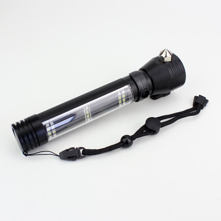 Tiger Hunter car usb charging safety escape hammer flashlight Solar safety hammer LED flashlight with strong LED light pic 66