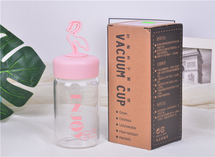 促销礼品印logo慕色小清新手提玻璃杯学生便携随手杯可爱卡通水杯详情13
