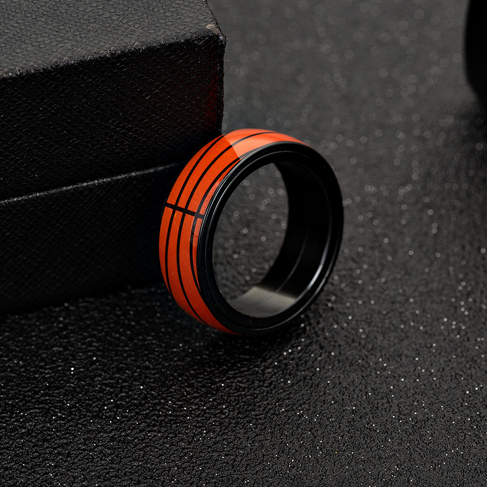 Cross-border supply of football, basketball, baseball, rugby titanium steel rings, sports goods, jewelry, rotating stress-relieving accessories pic 13