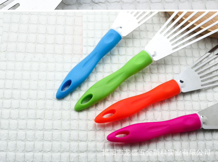 Kitchen gadgets: candy-colored handle, stainless steel cooking, slanted spatula, pancake spatula, pan-frying dumpling and fish spatula pic 10