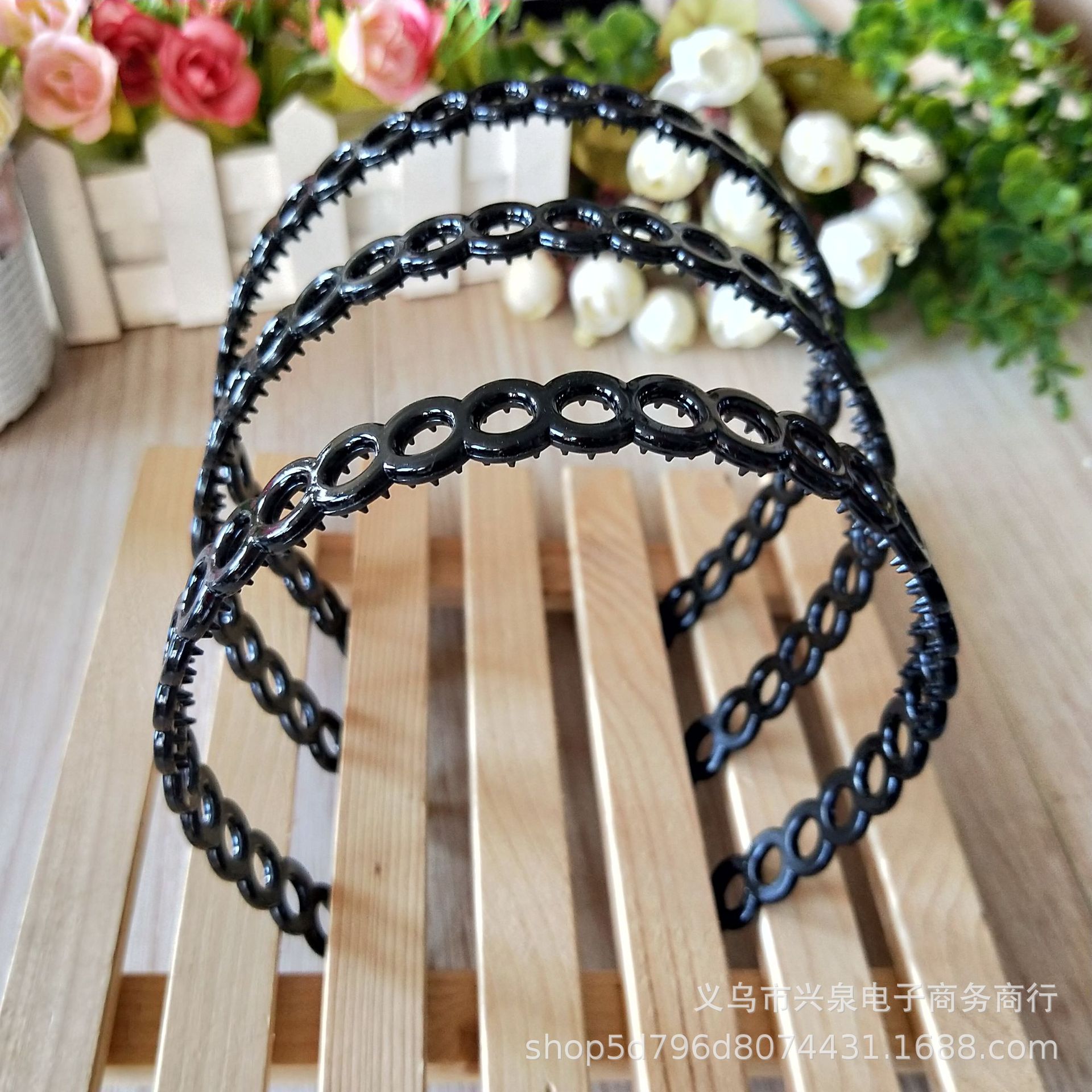 【1-9 Zones 】【 Circle Hair Clips 】20/ pack of black circle hair bands, fashionable headbands, street stall, wholesale of one-yuan accessories, one-yuan department store pic 7