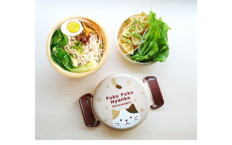 Plastic Japanese round bowl-shaped lunch box, double-layer cartoon student microwave lunch box pic 4