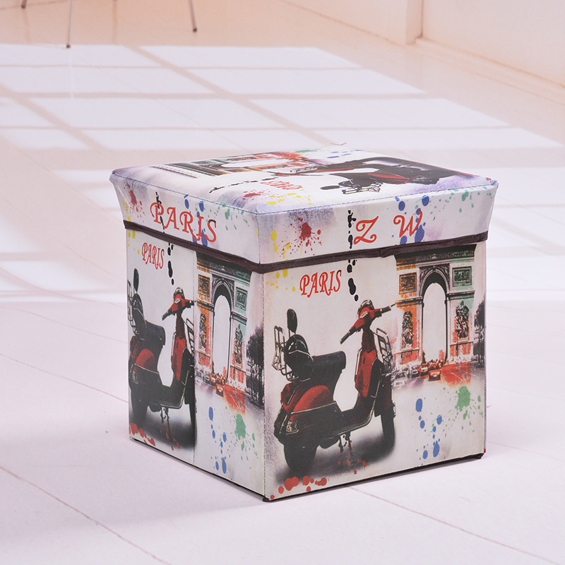 Cross-border best-selling European and American storage stools, folding and organizing storage boxes, sitting storage stools, large-capacity organizing boxes wholesale pic 33