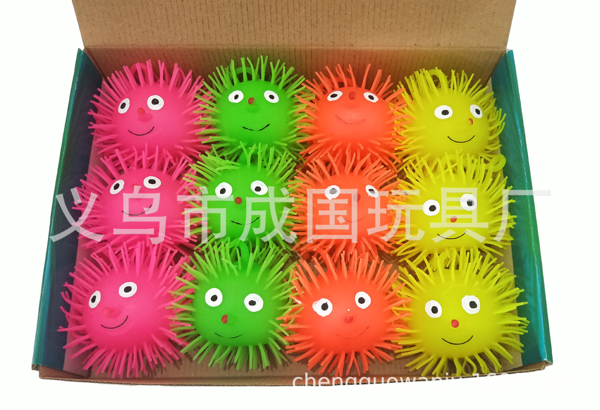 厂家供应 5号长毛闪光毛毛球 外贸夜光弹力佳儿童玩具发光详情8