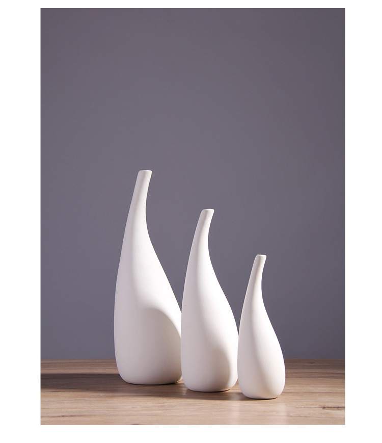 北欧风简约陶瓷花瓶摆件白色素烧干花花插家居装饰摆设厂家批发详情14