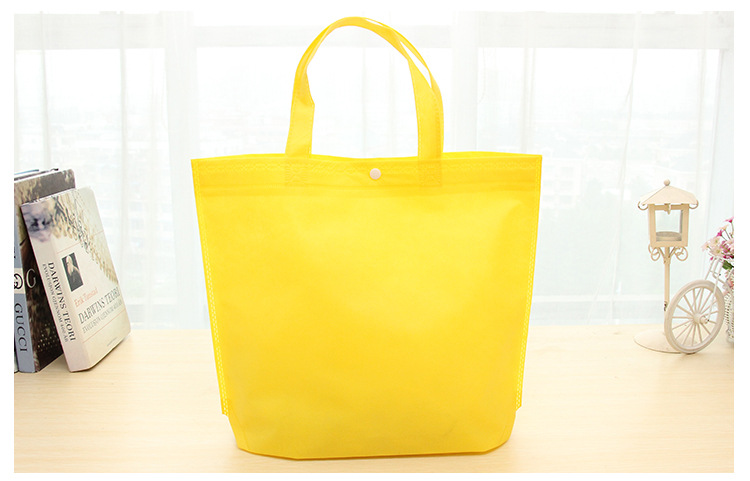 In-stock buckled non-woven fabric bags, blank folding heat-pressed handbags, high-end non-woven fabric shopping bags with printed logos pic 18