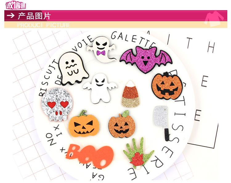 New Korean-style Halloween Wizard hat Pumpkin Ghost Skull Bat BOO hair clip accessory pic 14