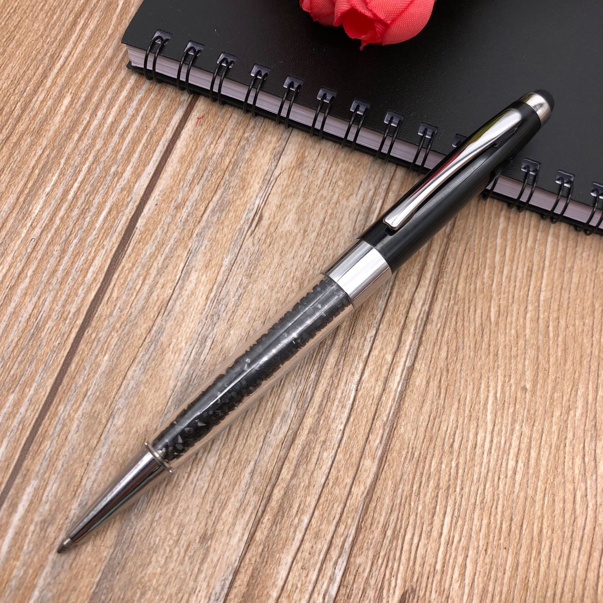 Crystal pen, rotating ballpoint pen, metal lower rod, crystal pen, gift touch screen pen, hand writing pic 5