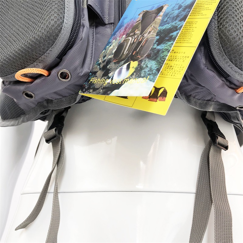 Fishing vest + life jacket + backpack, multi-functional life jacket, fly fishing backpack with multiple pockets pic 26