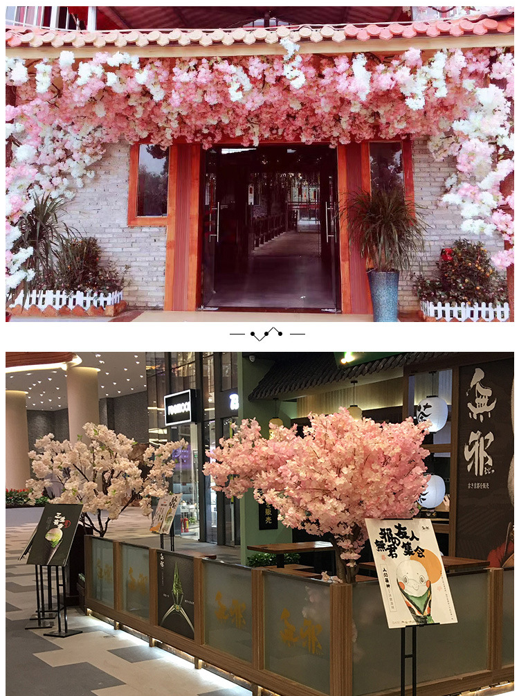 Artificial flowers, artificial cherry blossom branches with 4 branches and 3 forks, pear blossoms, peach blossoms, cherry blossom branches, wedding decoration artificial flowers, plastic flowers pic 9