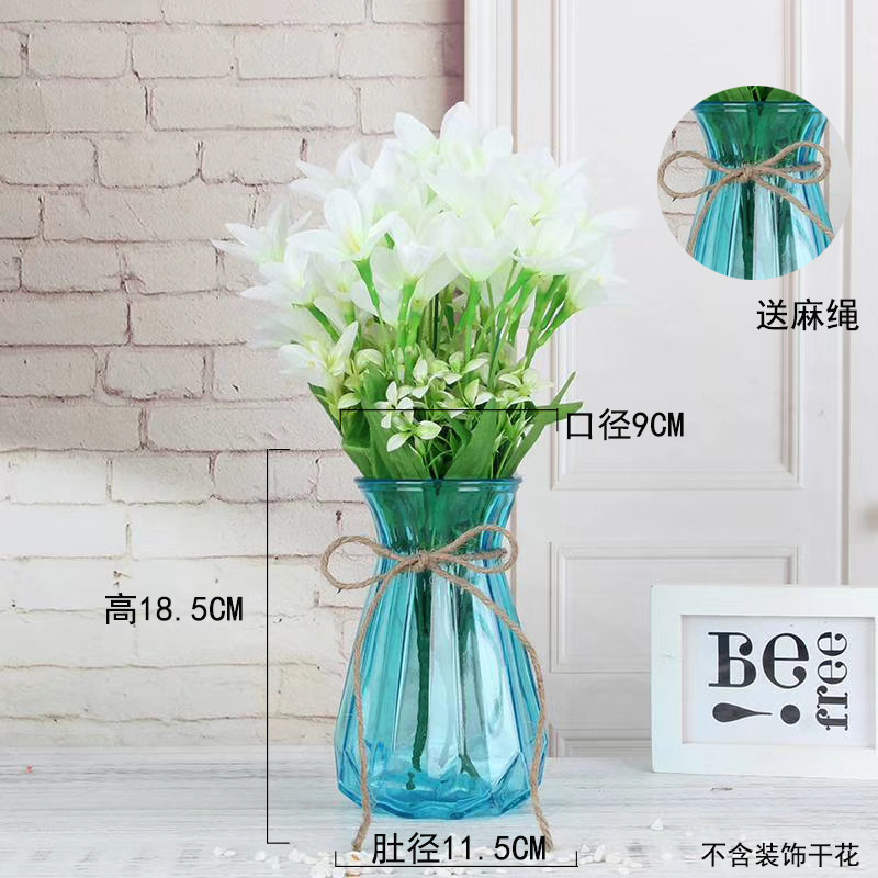 Creative European-style glass vases, transparent hydroponic bottles, flower arrangement vases, living room ornaments, fresh and colorful origami vases pic 37