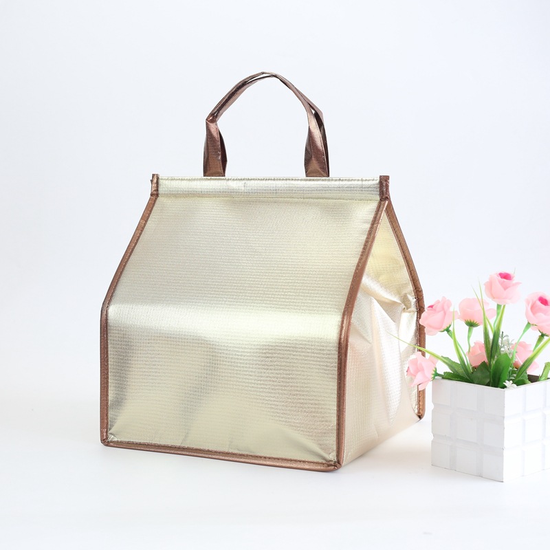 Waterproof coated hand-held 6-inch, 8-inch, 10-inch, 12-inch champagne gold birthday cake refrigerated and insulated bags in stock for wholesale pic 9