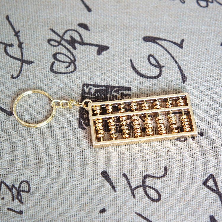 Special offer manufacturer direct delivery abacus keychain for wealth attraction, zinc alloy gold-plated daily pendant, handicraft, travel gold calculator pic 22