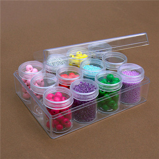 厂家批发PS塑料30克螺旋密封透明盒子通用加厚米珠包装盒批发详情1