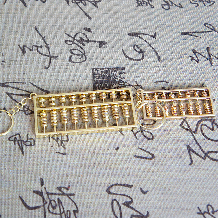 Special offer manufacturer direct delivery abacus keychain for wealth attraction, zinc alloy gold-plated daily pendant, handicraft, travel gold calculator pic 16